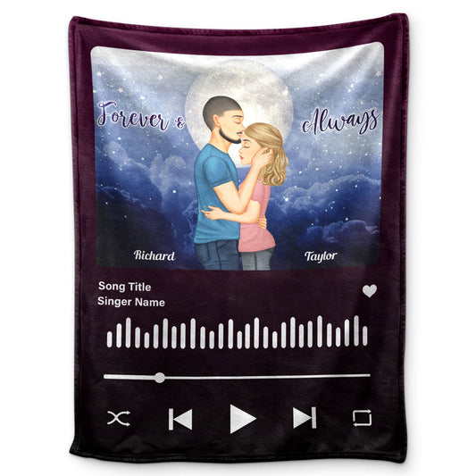 Forever & Always No Returns Or Refunds - Gift For Couples - Personalized Fleece Blanket