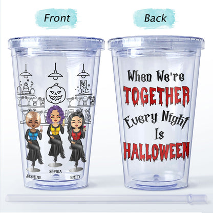 We're Not Sugar & Spice And Everything Nice Witch Besties - Gift For BFF Best Friends - Personalized Acrylic Insulated Tumbler With Straw