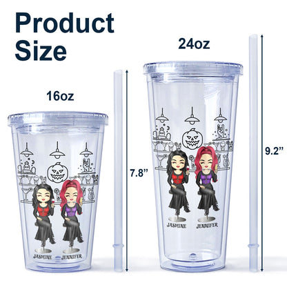 We're Not Sugar & Spice And Everything Nice Witch Besties - Gift For BFF Best Friends - Personalized Acrylic Insulated Tumbler With Straw