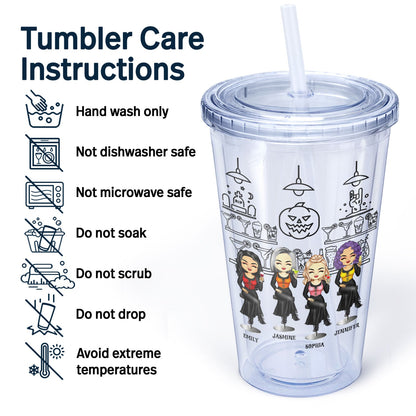 We're Not Sugar & Spice And Everything Nice Witch Besties - Gift For BFF Best Friends - Personalized Acrylic Insulated Tumbler With Straw