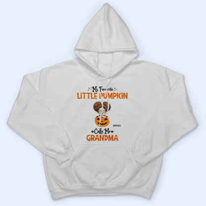 My Favorite Little Pumpkins Call Me Nana Autumn Season - Halloween Gift For Grandma, Grandmother, Grandpa, Grandfather, Grandparents - Personalized T Shirt