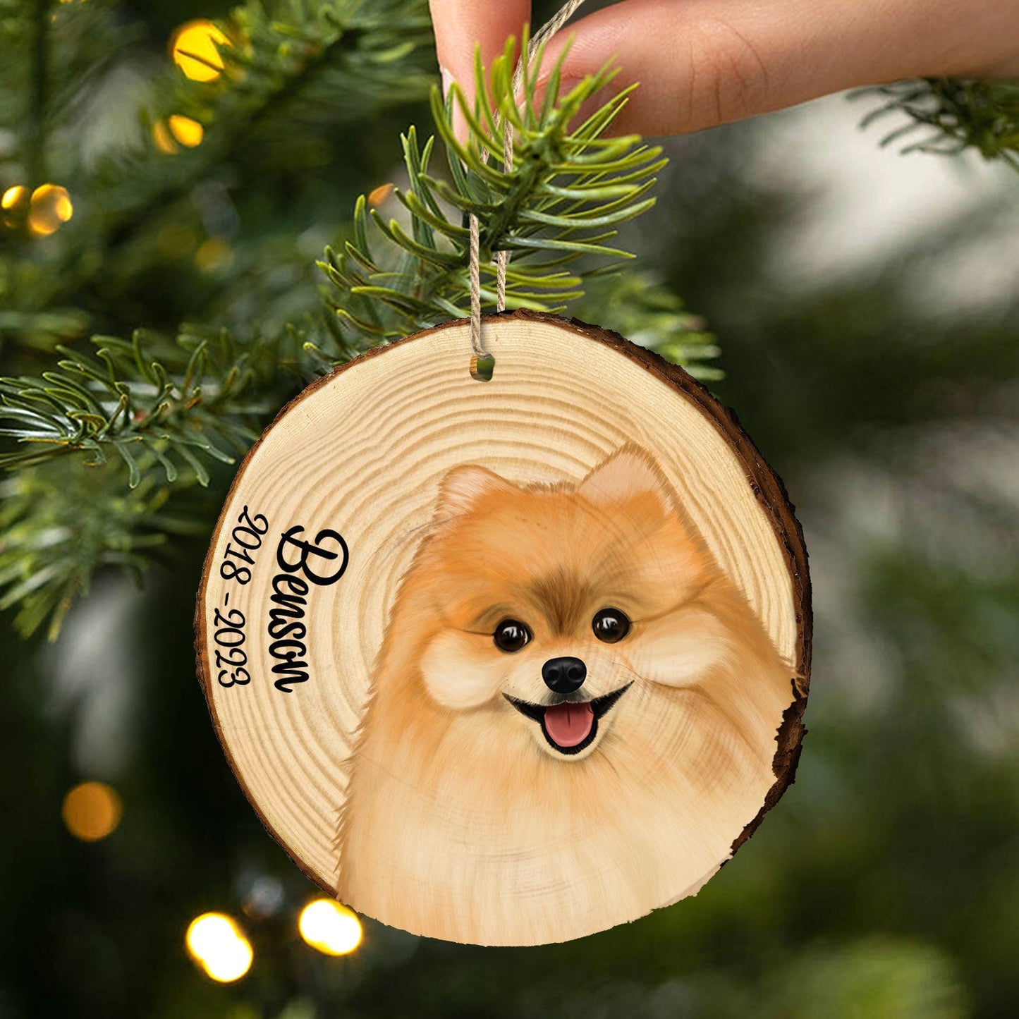 Dog Memorial - Pet Loss Gift, Christmas Gift - Personalized Wood Slice Ornament