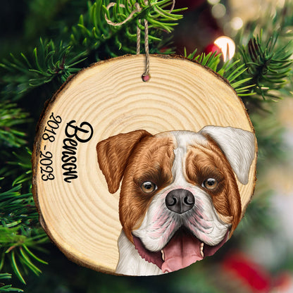 Dog Memorial - Pet Loss Gift, Christmas Gift - Personalized Wood Slice Ornament