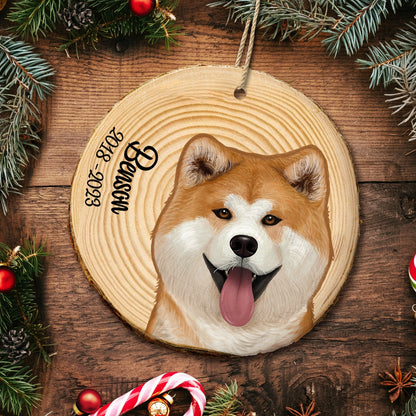 Dog Memorial - Pet Loss Gift, Christmas Gift - Personalized Wood Slice Ornament