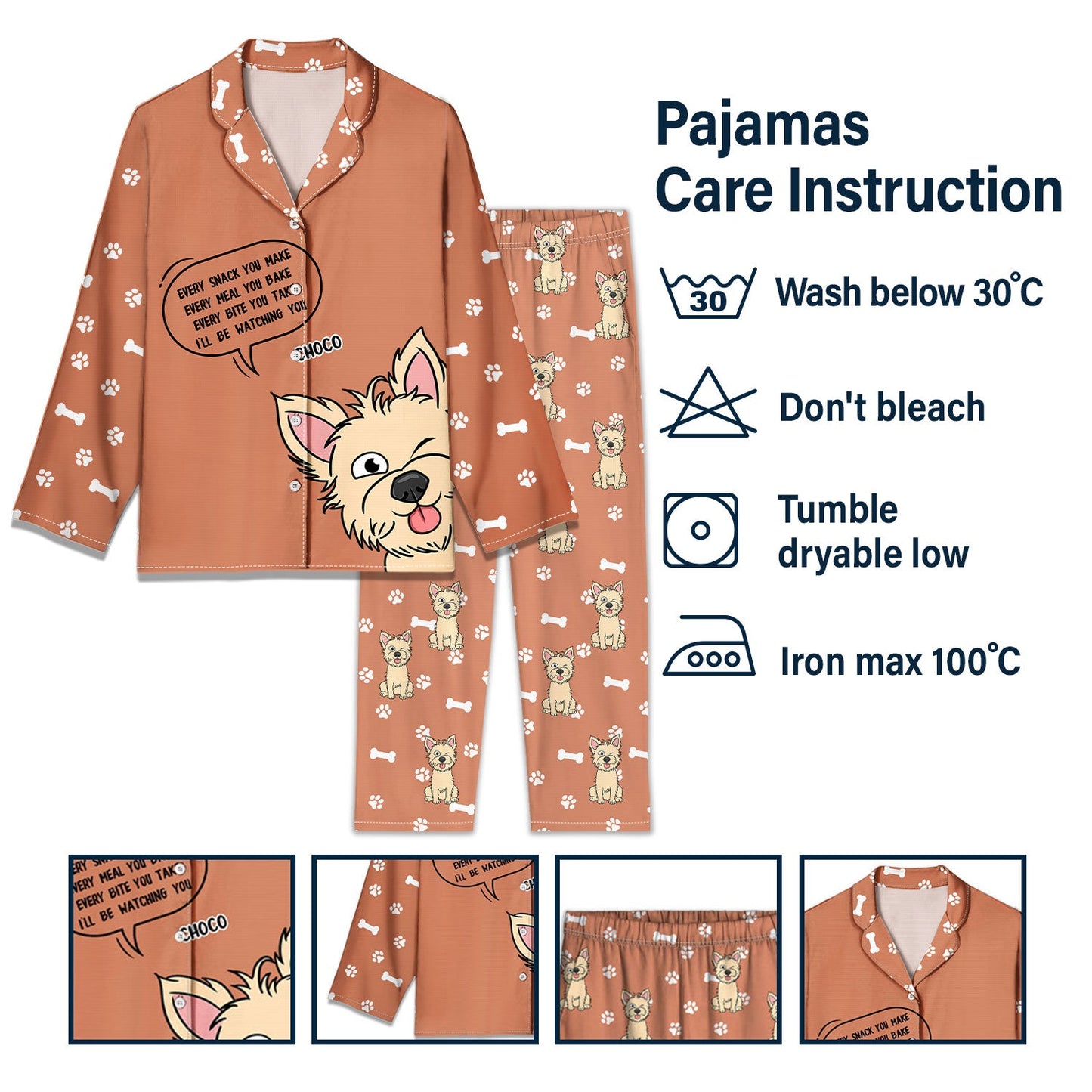 Funny Cartoon Dogs We'll Be Watching You - Gift For Dog Lovers, Dog Mom, Dog Dad - Personalized Long Pajamas Set