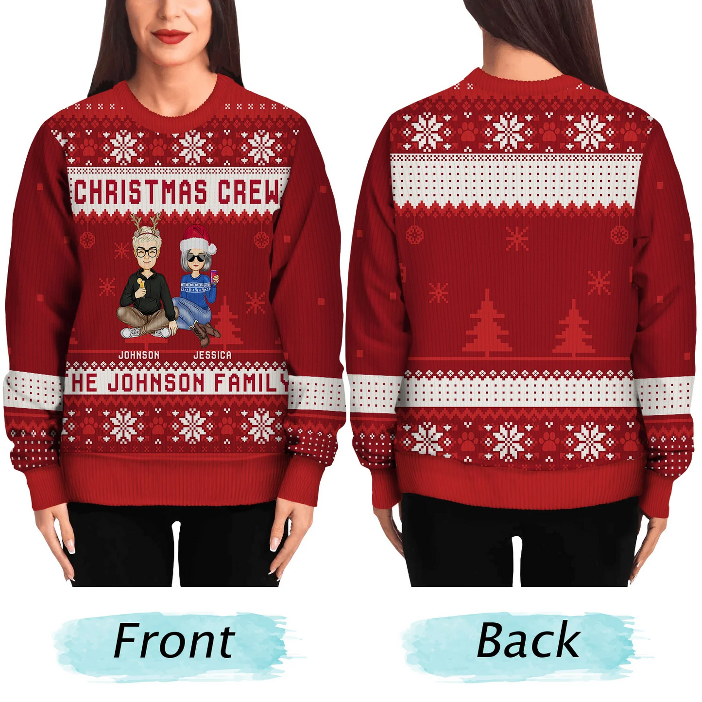 Christmas Crew - Gift For Family - Personalized Unisex Ugly Sweater