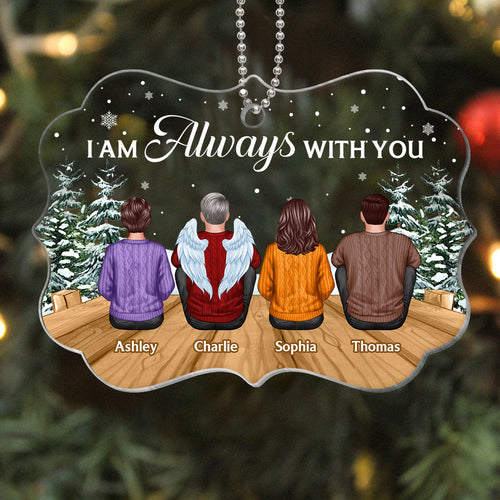 Always With You Family Memorial Remembrance Keepsake Bridge Forest Snow Personalized Acrylic Ornament