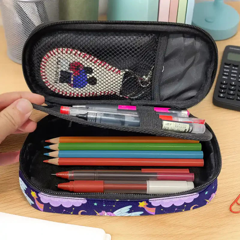 A Magical Adventure With Dinosaurs Mermaids Space Vehicles Unicorns - Personalized Pencil Case