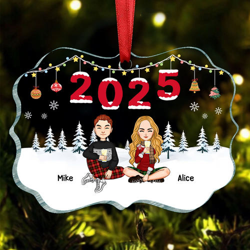 2024 Christmas Cartoon Family Dog Cat - Personalized Acrylic Ornament