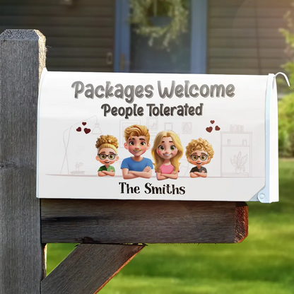 Packages Welcome People Tolerated - Personalized Mailbox Cover
