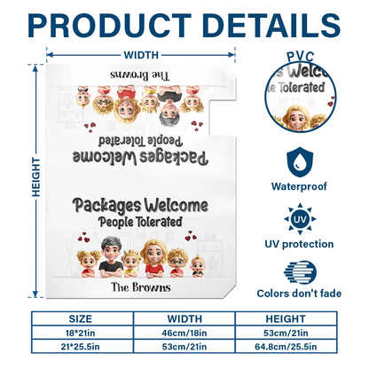 Packages Welcome People Tolerated - Personalized Mailbox Cover