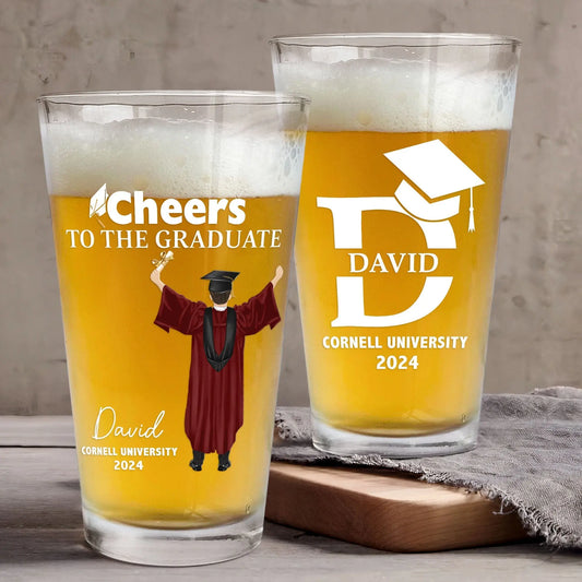 Pairs Well With Graduating - Personalized Beer Glass Beer Glass The Next Custom Gift