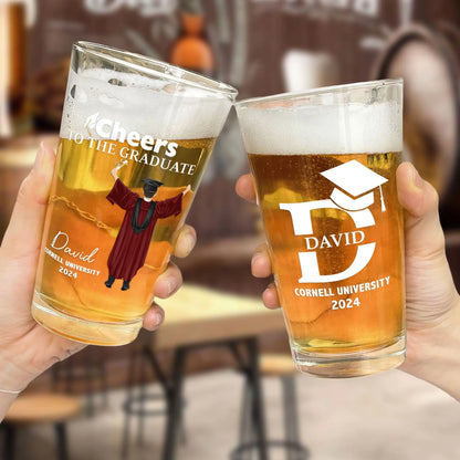 Pairs Well With Graduating - Personalized Beer Glass Beer Glass The Next Custom Gift