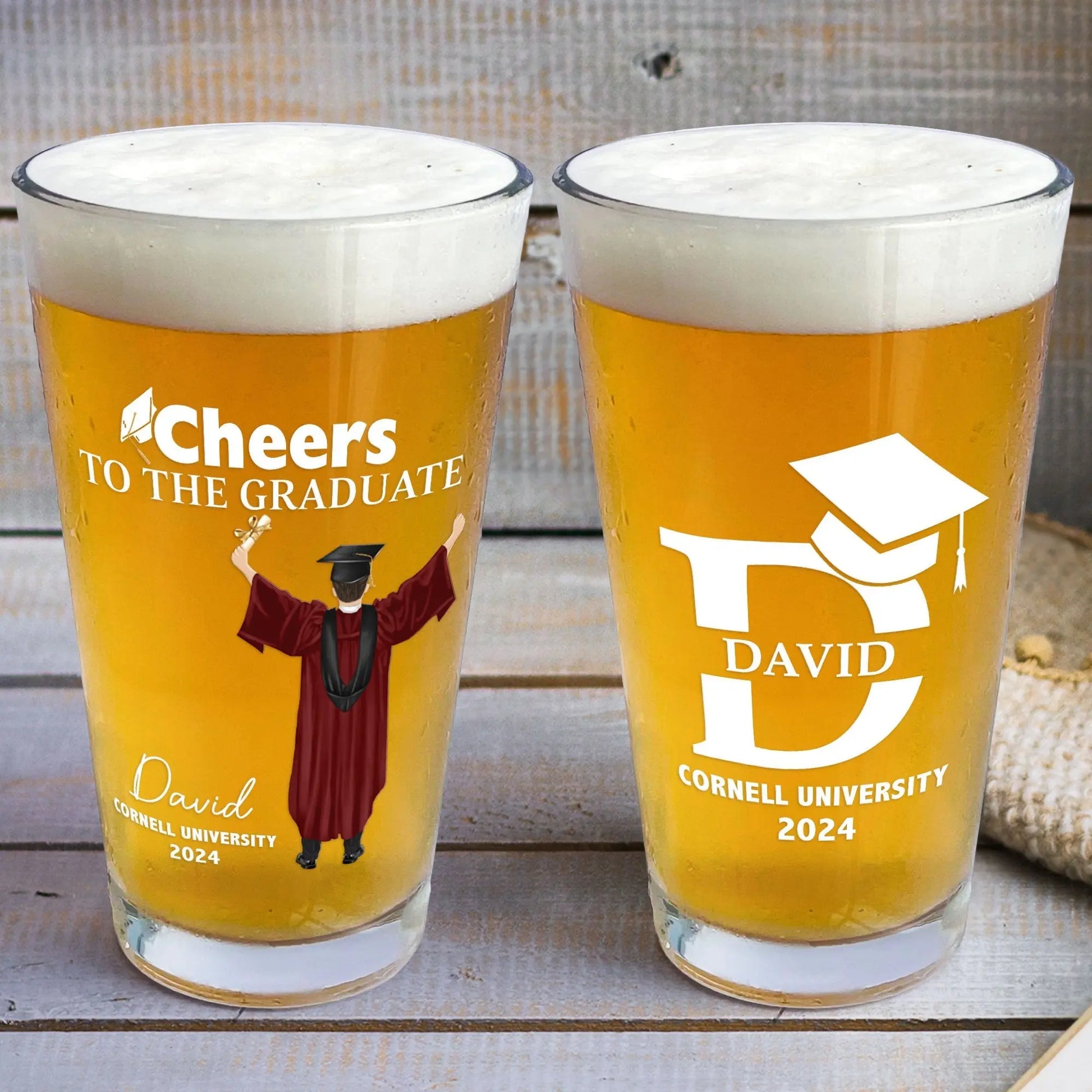 Pairs Well With Graduating - Personalized Beer Glass Beer Glass The Next Custom Gift