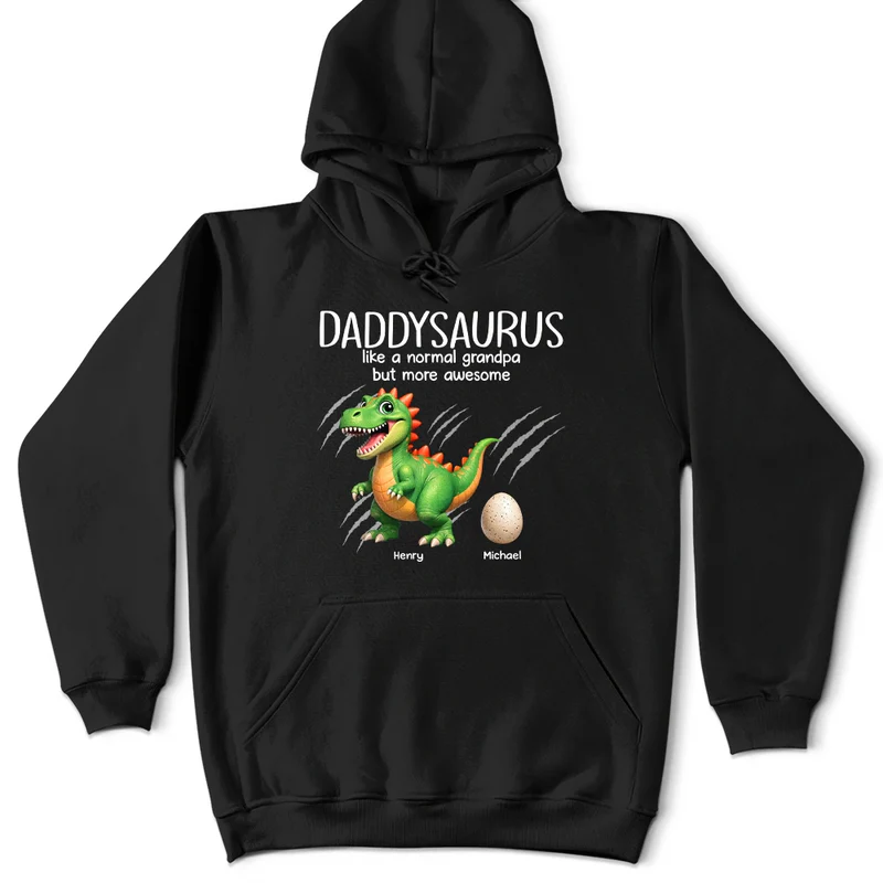 Papasaurus Like A Normal Grandpa But More Awesome - Personalized T Shirt