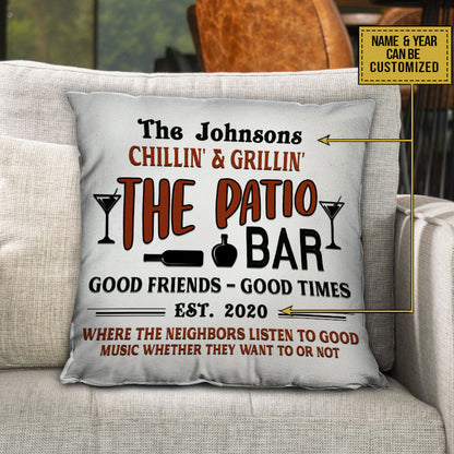 Patio Grilling Backyard Good Music Custom Pillow