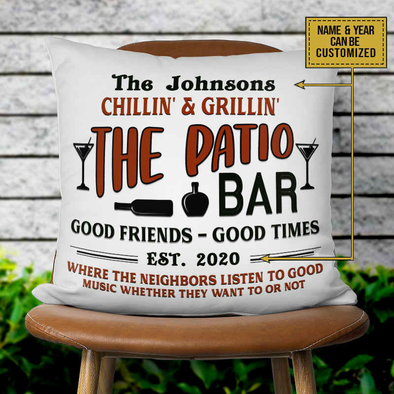 Patio Grilling Backyard Good Music Custom Pillow