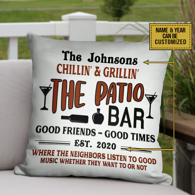 Patio Grilling Backyard Good Music Custom Pillow