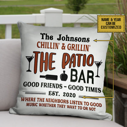 Patio Grilling Backyard Good Music Custom Pillow