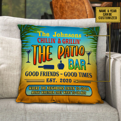 Patio Grilling Backyard Good Music Summer Custom Pillow