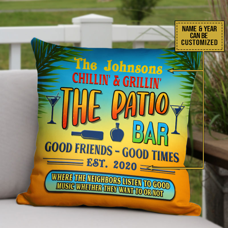 Patio Grilling Backyard Good Music Summer Custom Pillow