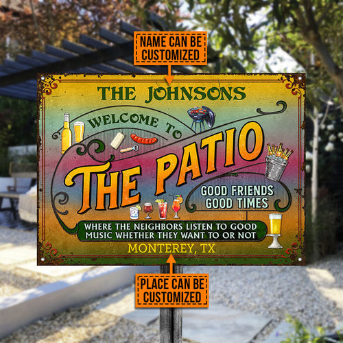 Patio Grilling Tropical Listen To The Good Music Custom Classic Metal Signs
