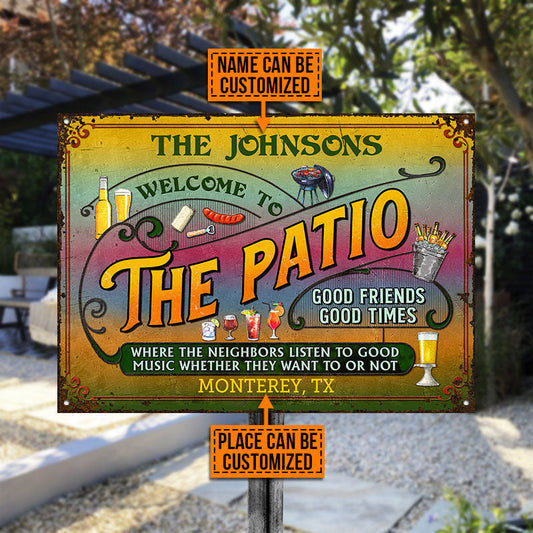 Patio Grilling Tropical Listen To The Good Music Custom Classic Metal Signs