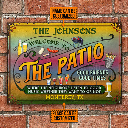 Patio Grilling Tropical Listen To The Good Music Custom Classic Metal Signs