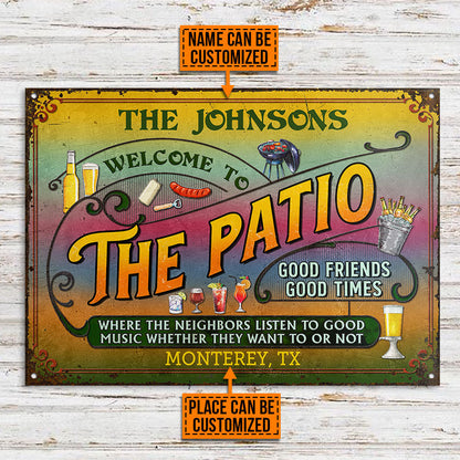 Patio Grilling Tropical Listen To The Good Music Custom Classic Metal Signs