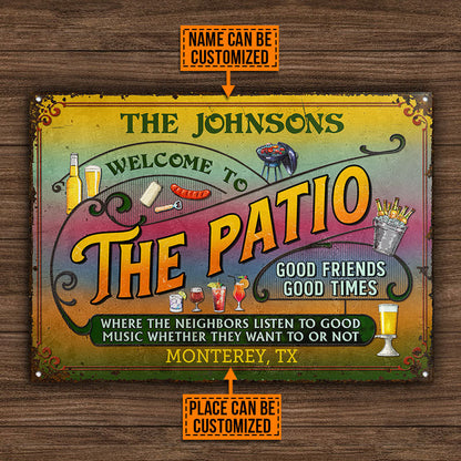 Patio Grilling Tropical Listen To The Good Music Custom Classic Metal Signs