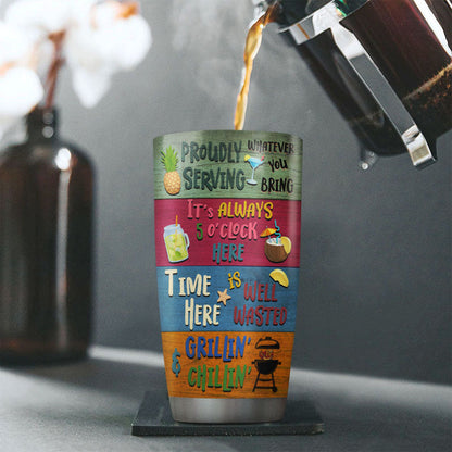 Patio Welcome Grilling Chilling Custom Tumbler, Outdoor Drinkware