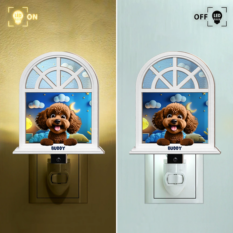 Paw Guards In The Windowsill - Personalized Plug-in Night Light