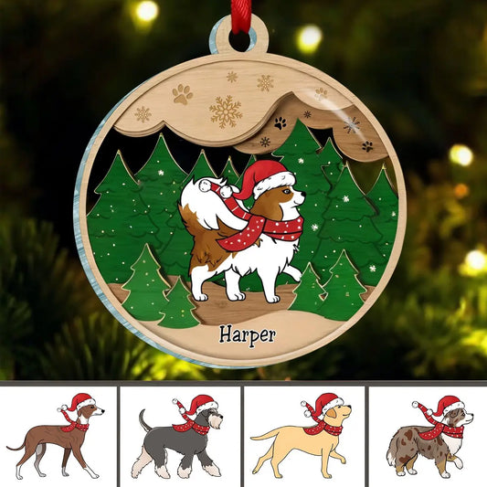 Paws And Snow - Personalized Acrylic Ornament Ornament The Next Custom Gift