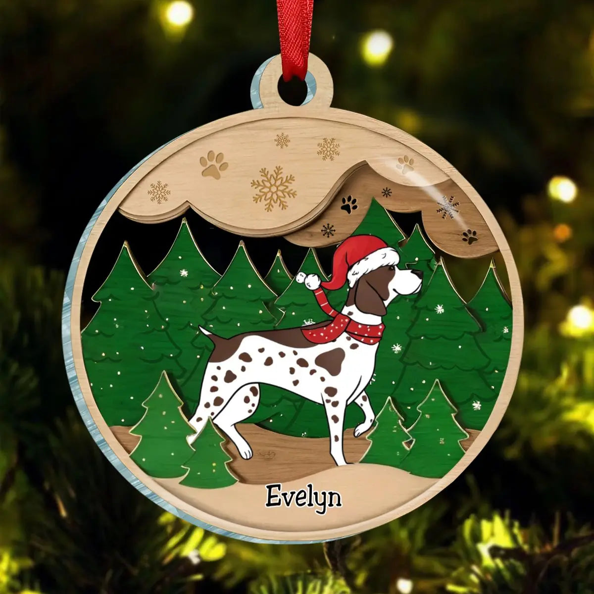 Paws And Snow - Personalized Acrylic Ornament Ornament The Next Custom Gift