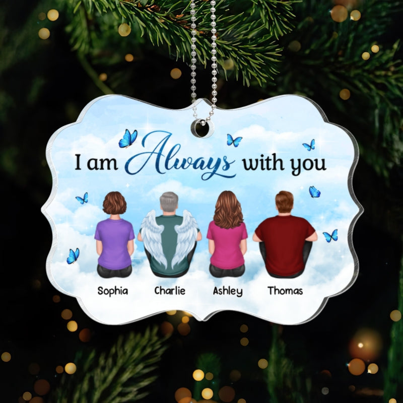 Family Sitting Back View Sky Memorial Remembrance Gift Personalized Acrylic Ornament