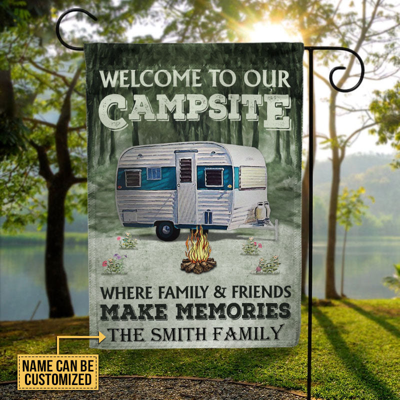 Personalized Camping Welcome To Our Campsite Customized Flag