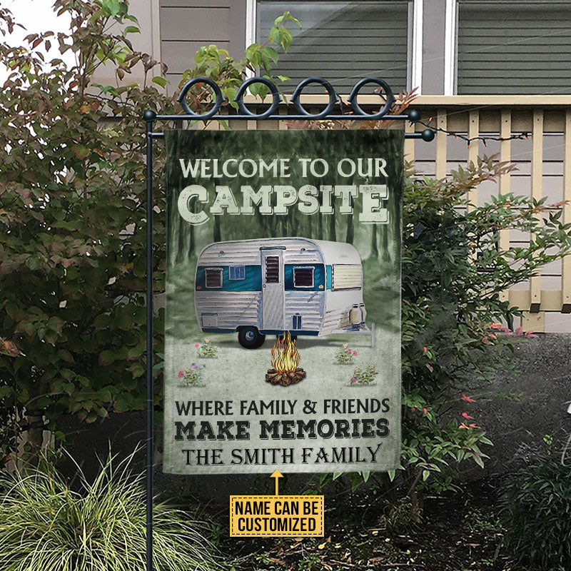 Personalized Camping Welcome To Our Campsite Customized Flag