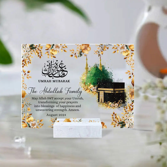 Personalised - Personalised Umrah Mubarak - Personalized Acrylic Plaque (TL) Acrylic Plaque The Next Custom Gift