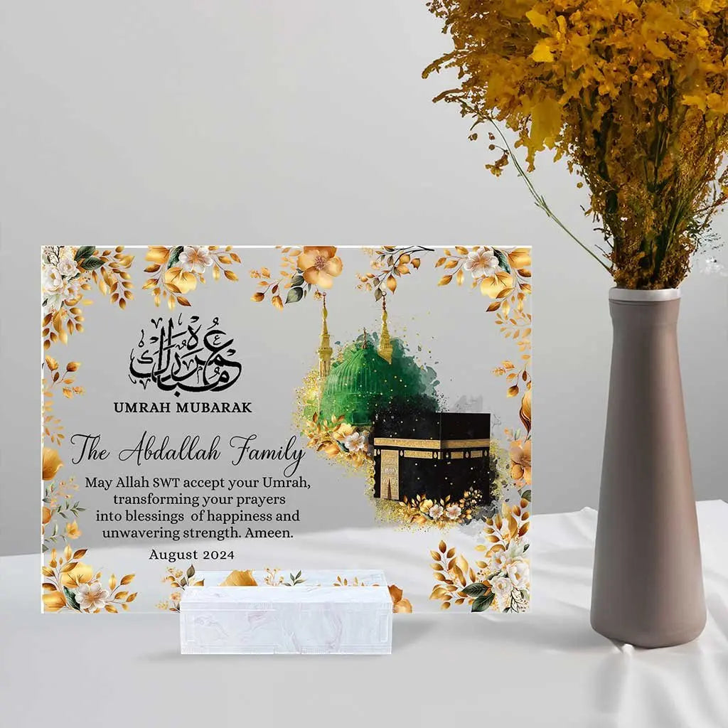 Personalised - Personalised Umrah Mubarak - Personalized Acrylic Plaque (TL) Acrylic Plaque The Next Custom Gift