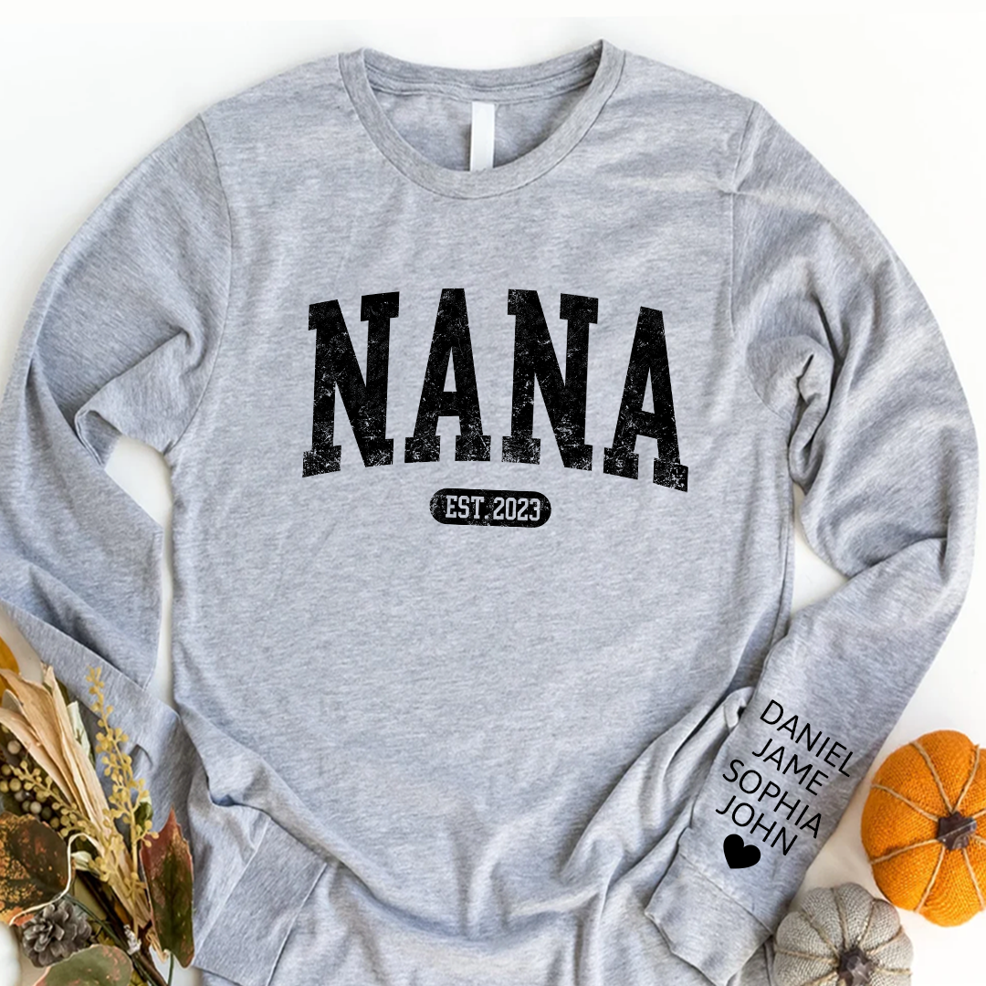 Personalize Mom, Nana, Mimi, Grandma Gift Custom Name Kids CTH01 Longsleeve