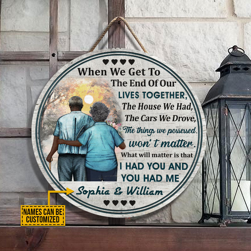 Personalized Africa Old Couple When We Get Custom Wood Circle Sign