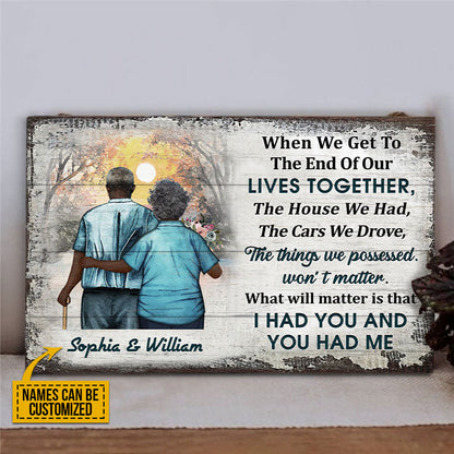Personalized Africa Old Couple When We Get Custom Wood Rectangle Sign