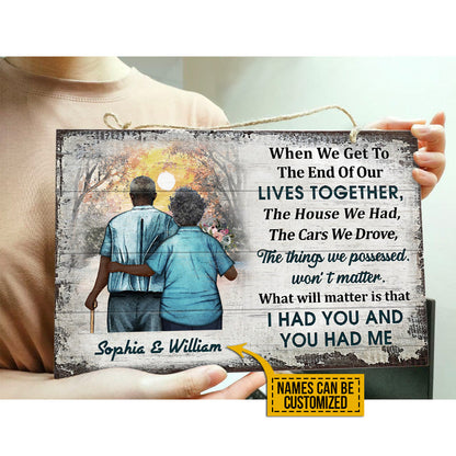 Personalized Africa Old Couple When We Get Custom Wood Rectangle Sign
