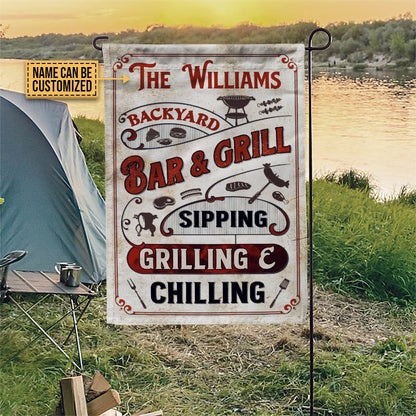 Personalized BBQ Chilling Customized Flag