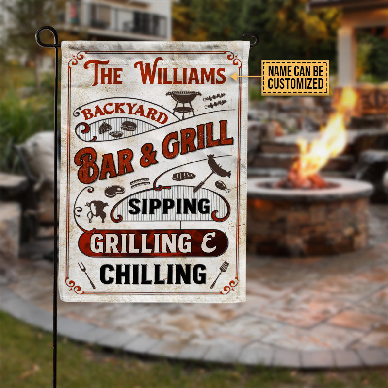 Personalized BBQ Chilling Customized Flag