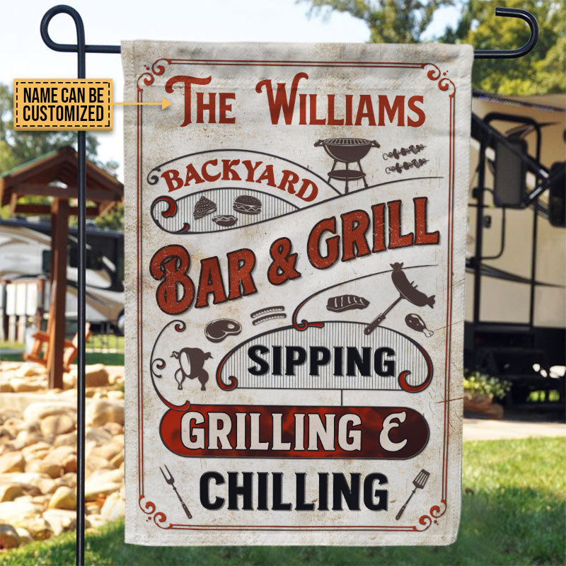 Personalized BBQ Chilling Customized Flag