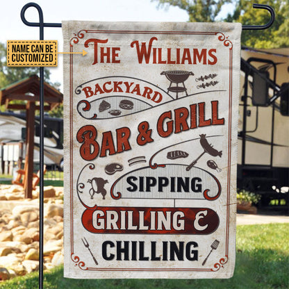 Personalized BBQ Chilling Customized Flag