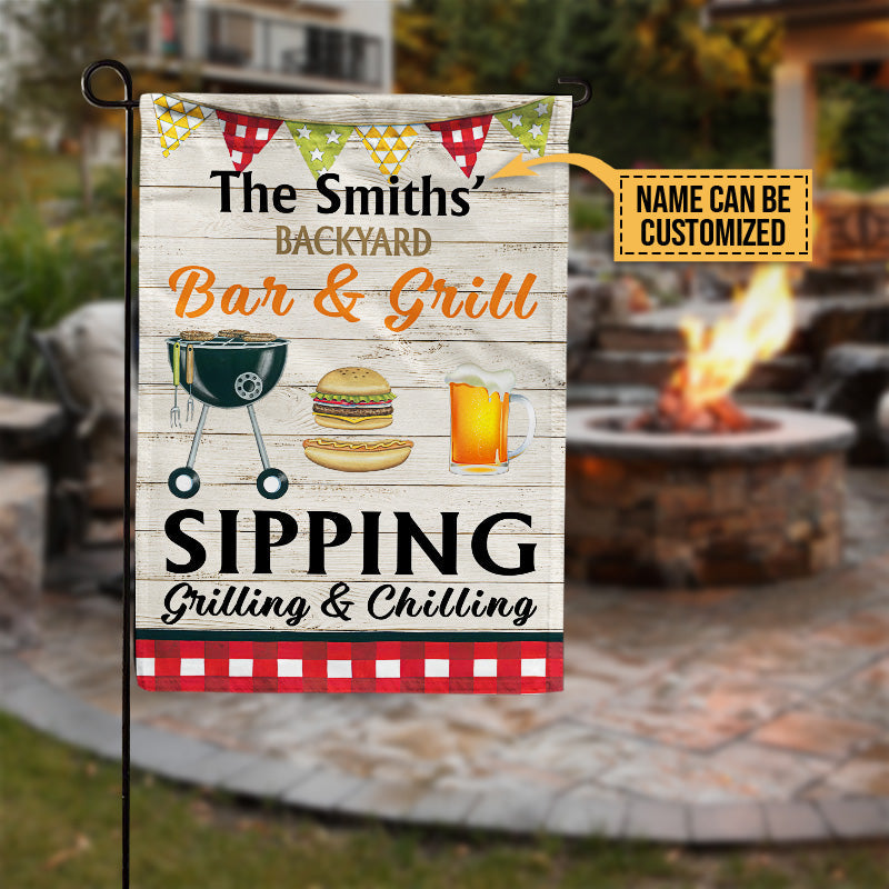 Personalized BQQ Grilling Sipping Custom Flag