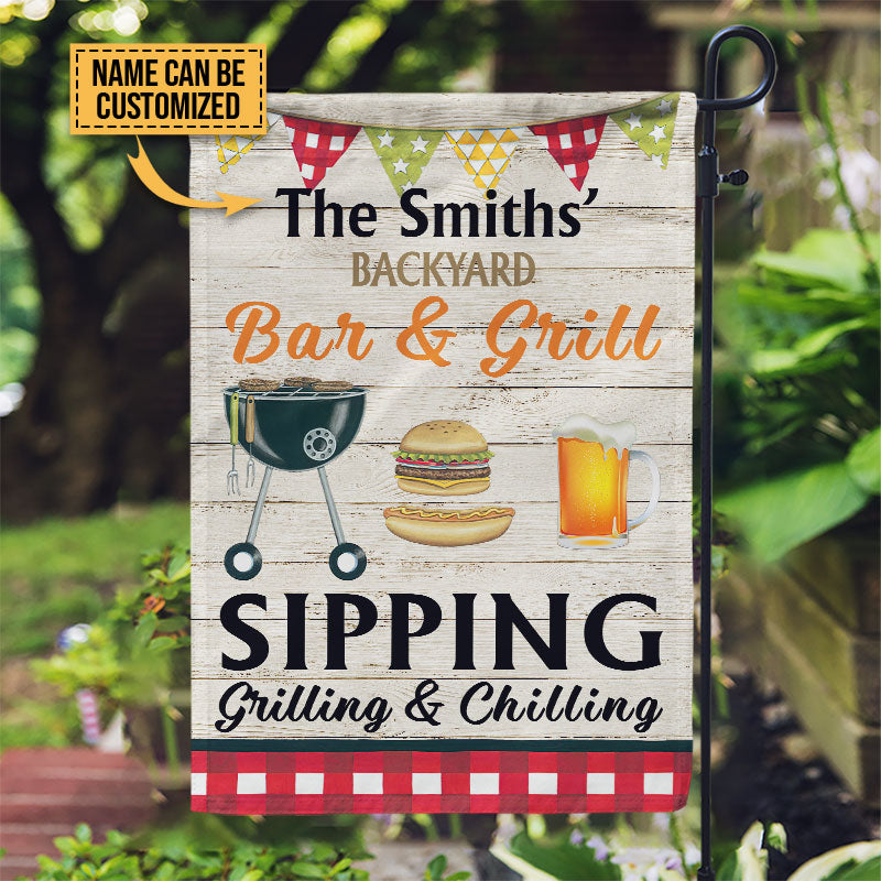 Personalized BQQ Grilling Sipping Custom Flag