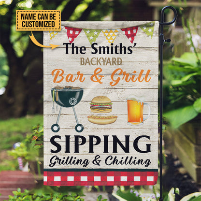 Personalized BQQ Grilling Sipping Custom Flag